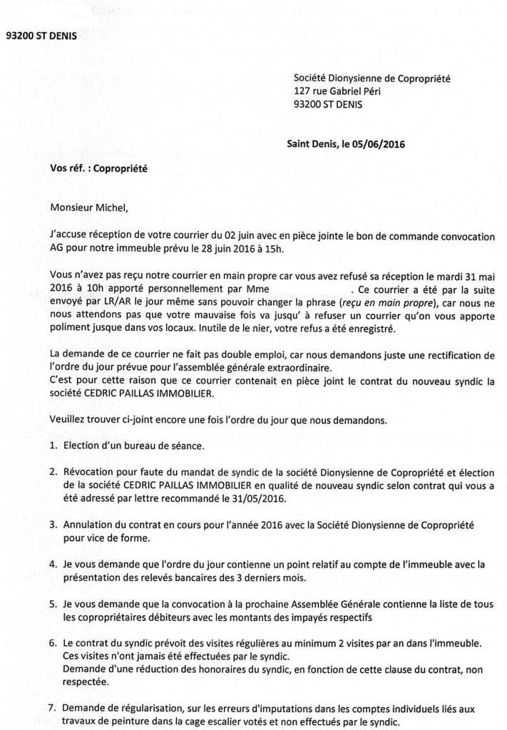 lettre convocation assemblee generale extraordinaire