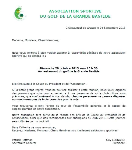 lettre convocation assemblee generale extraordinaire
