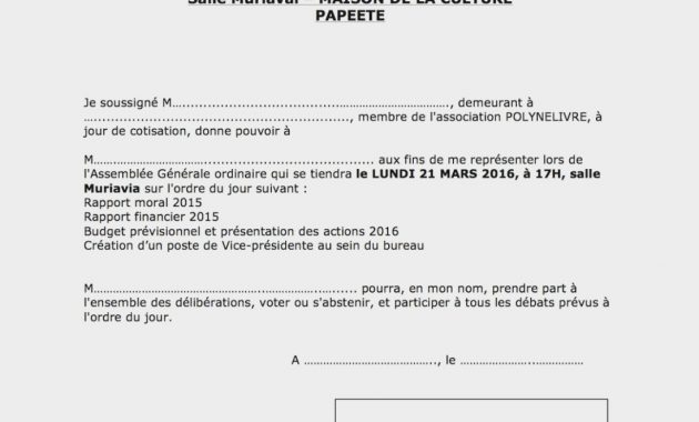 lettre convocation assemblee generale