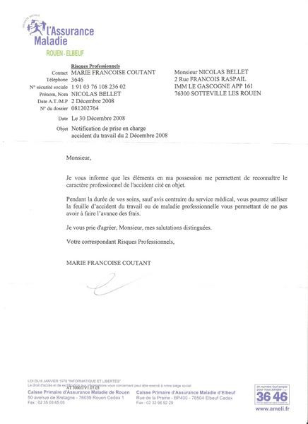 lettre d'accident