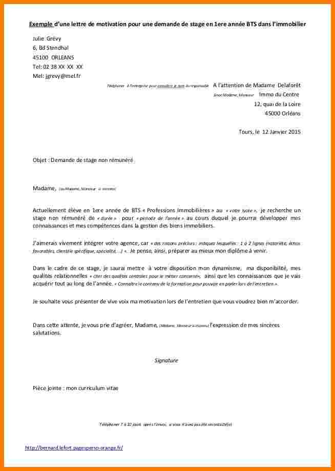 lettre d'arret de stage