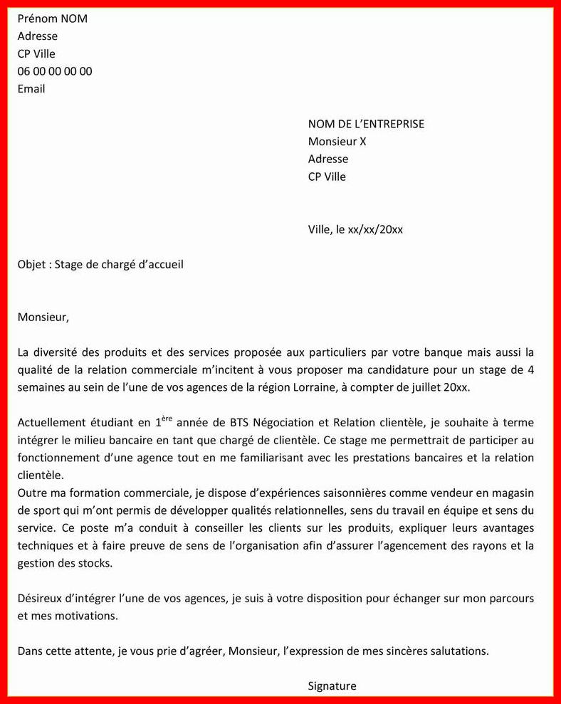 lettre d'arret de stage