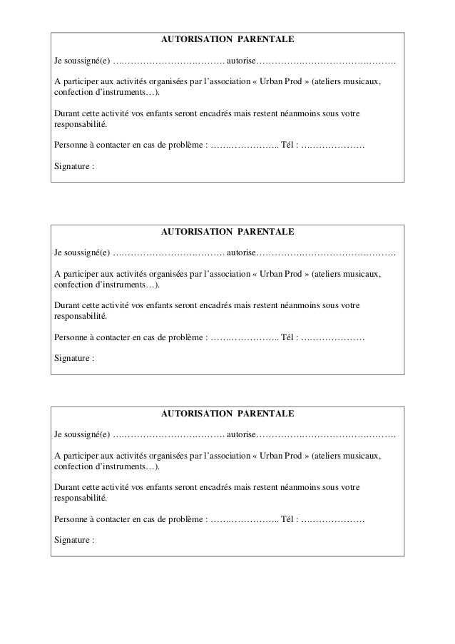 lettre d'autorisation parentale pour voyager