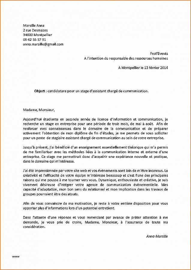 lettre d emploi gratuite