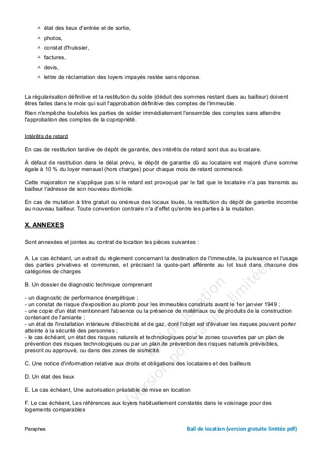 lettre d'etat des lieux