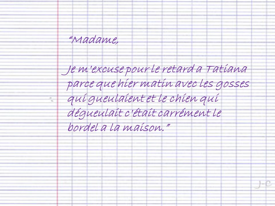 lettre d'excuse pour absence ecole