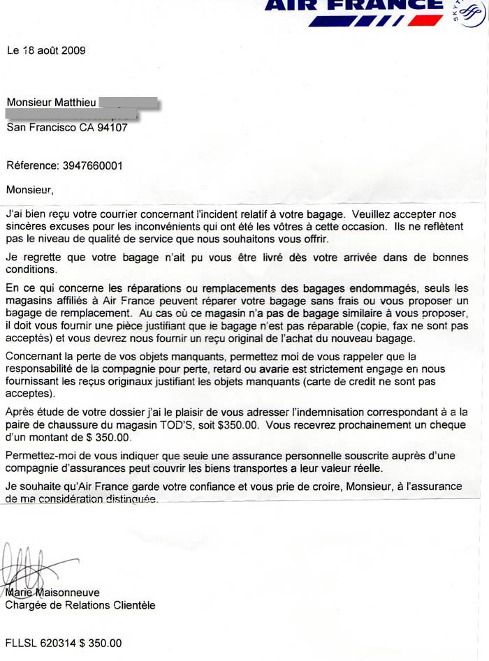 lettre d excuse pour desagrement