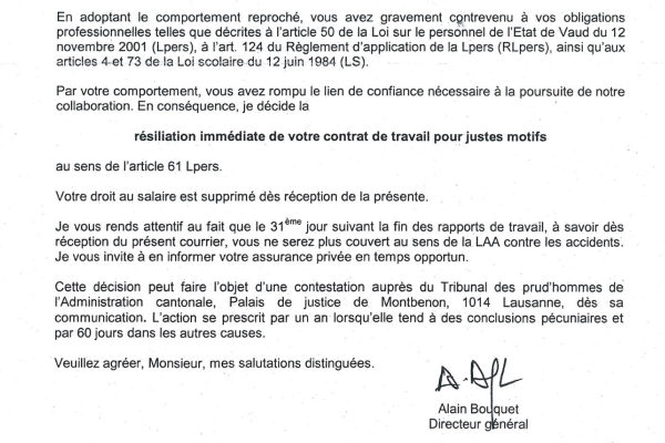lettre d'excuse pour prof