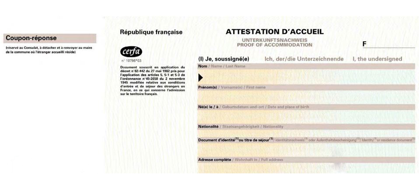 lettre d'hebergement pour passeport