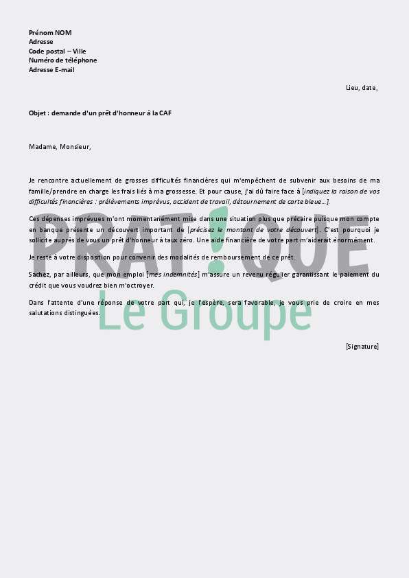 lettre d'honneur