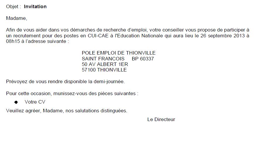 lettre d information pour absence