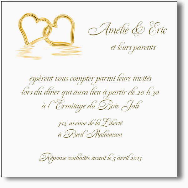 lettre d'invitation mariage