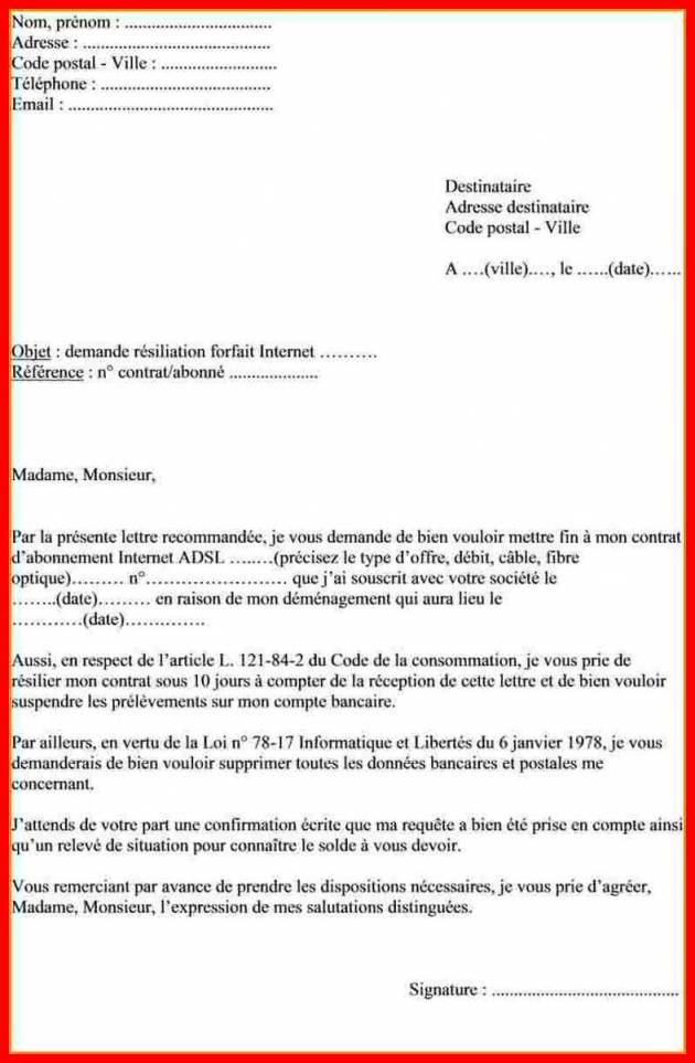 lettre de blocage de prelevement