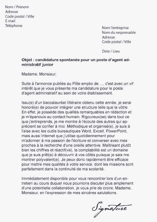 lettre de candidature agent hospitalier