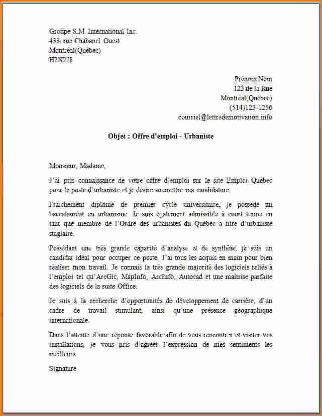 lettre de candidature secretaire
