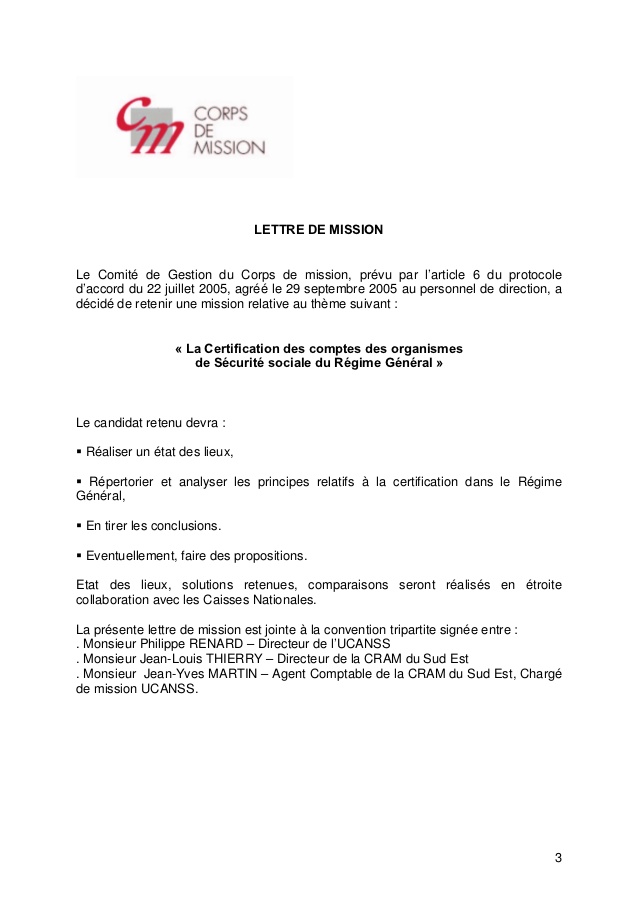 lettre de certification