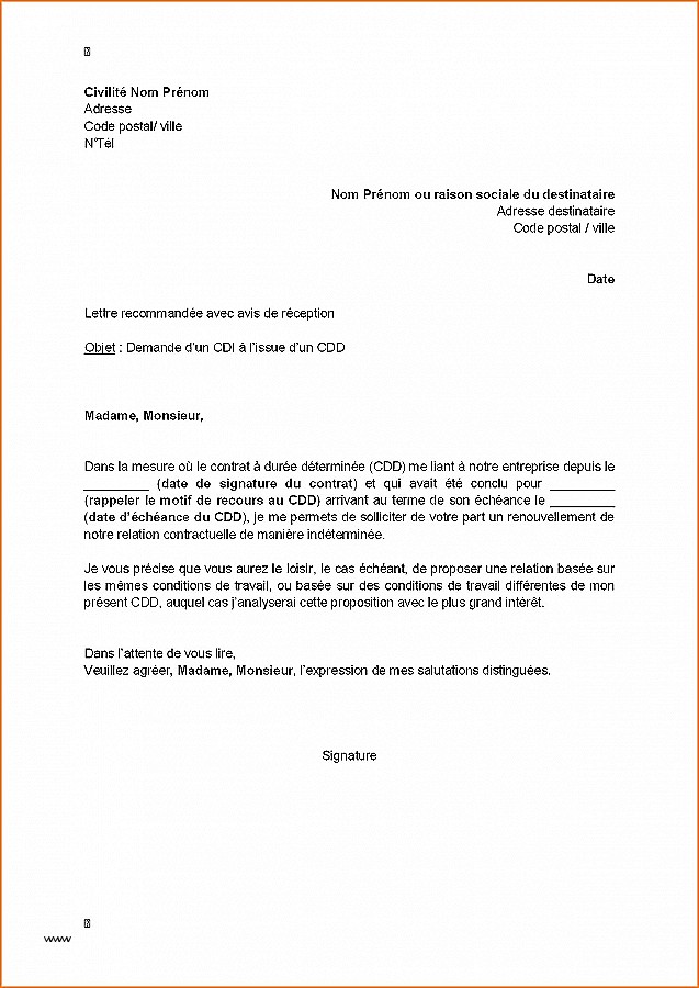 lettre de changement de titulaire