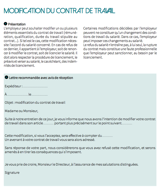 lettre de changement