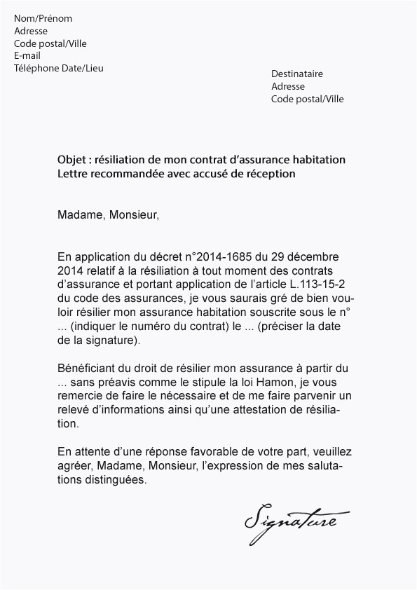 lettre de cloture assurance vie