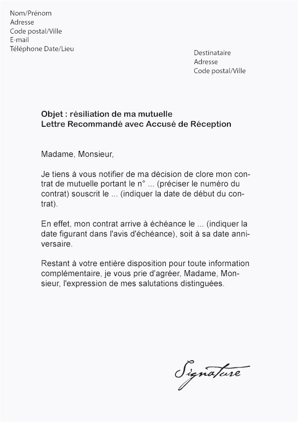 lettre de cloture assurance vie