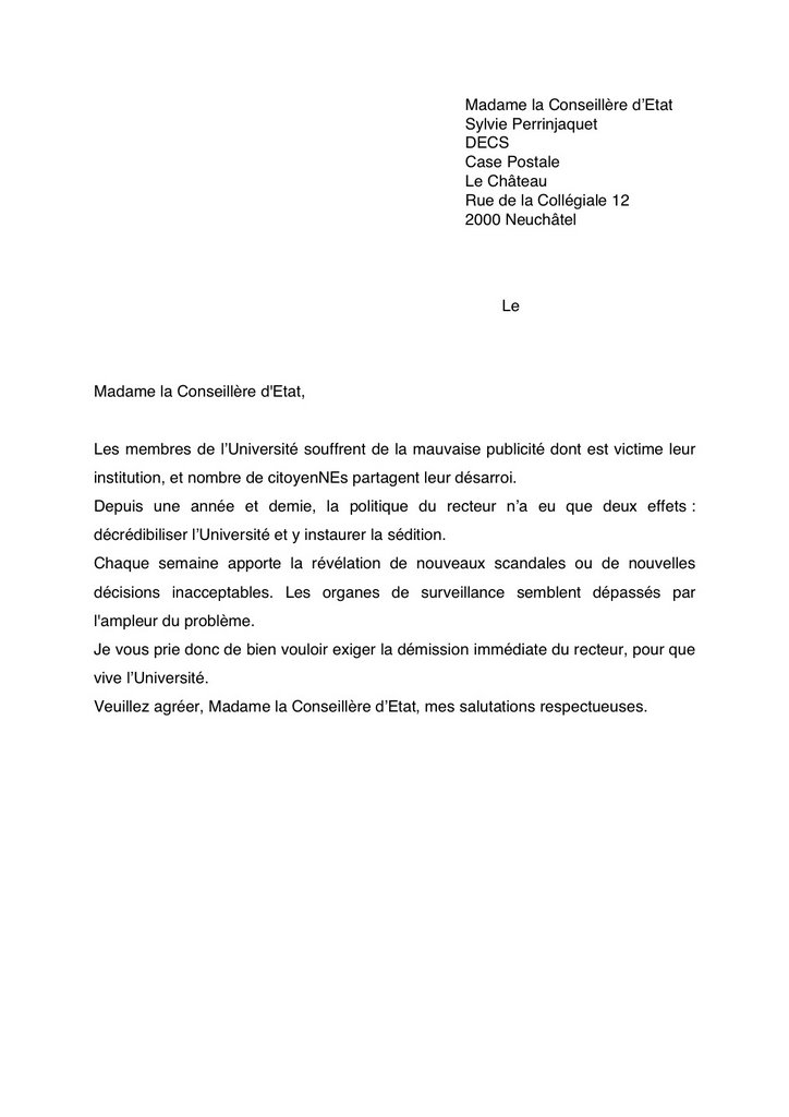 lettre de confirmation de demission