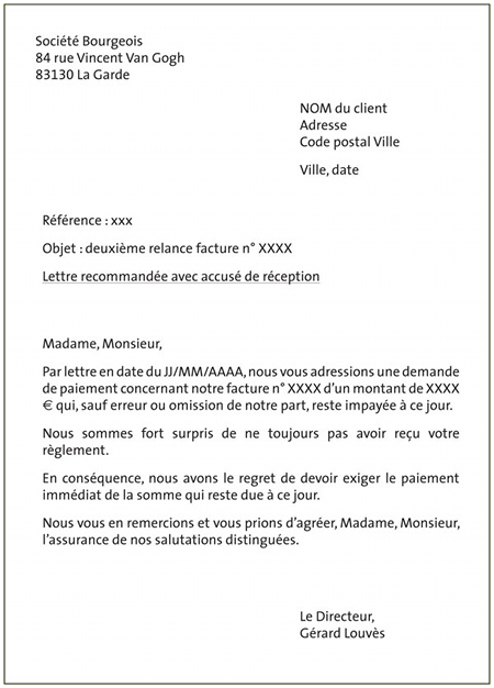 lettre de contentieux gratuite