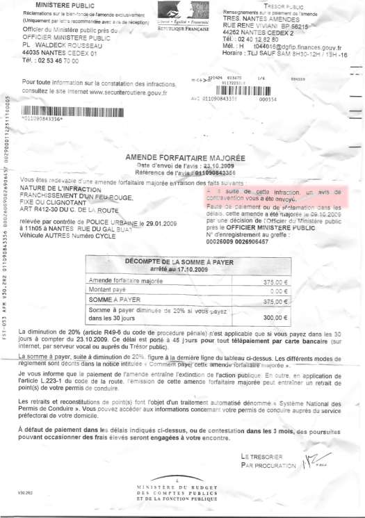 lettre de contestation d'amende
