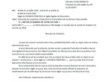 lettre de contestation facture hopital