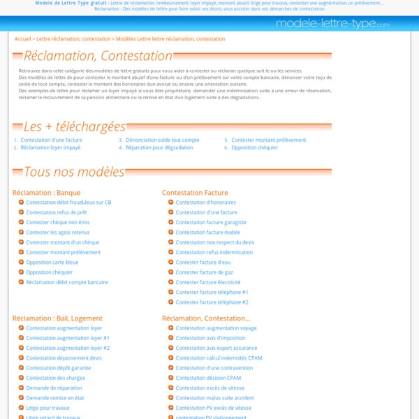lettre de contestation facture sfr