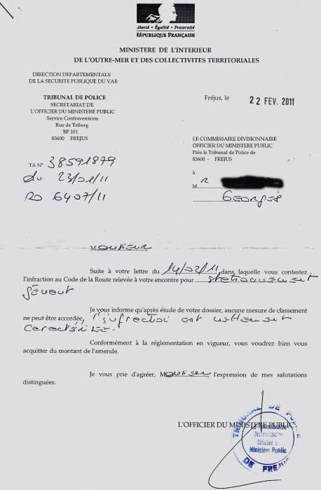 lettre de contestation pv stationnement