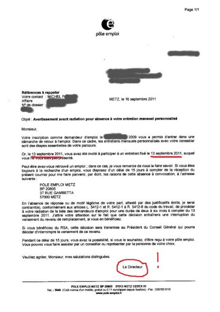 lettre de convocation