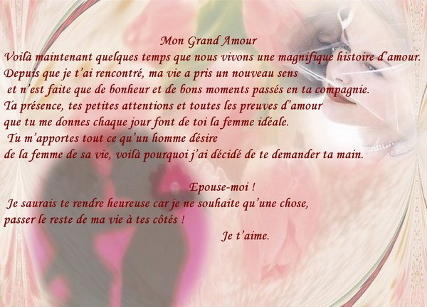 lettre de demande au mariage