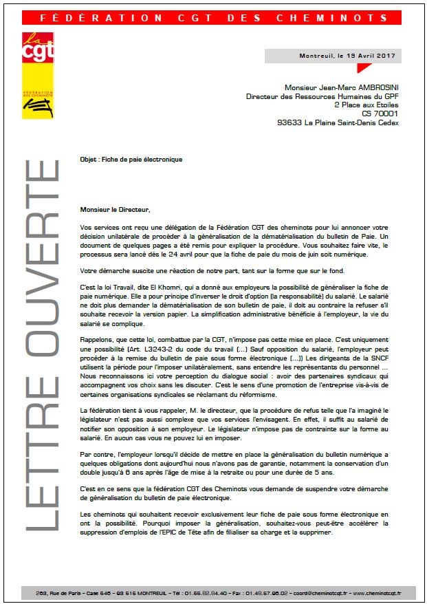 lettre de demande de bulletin de salaire