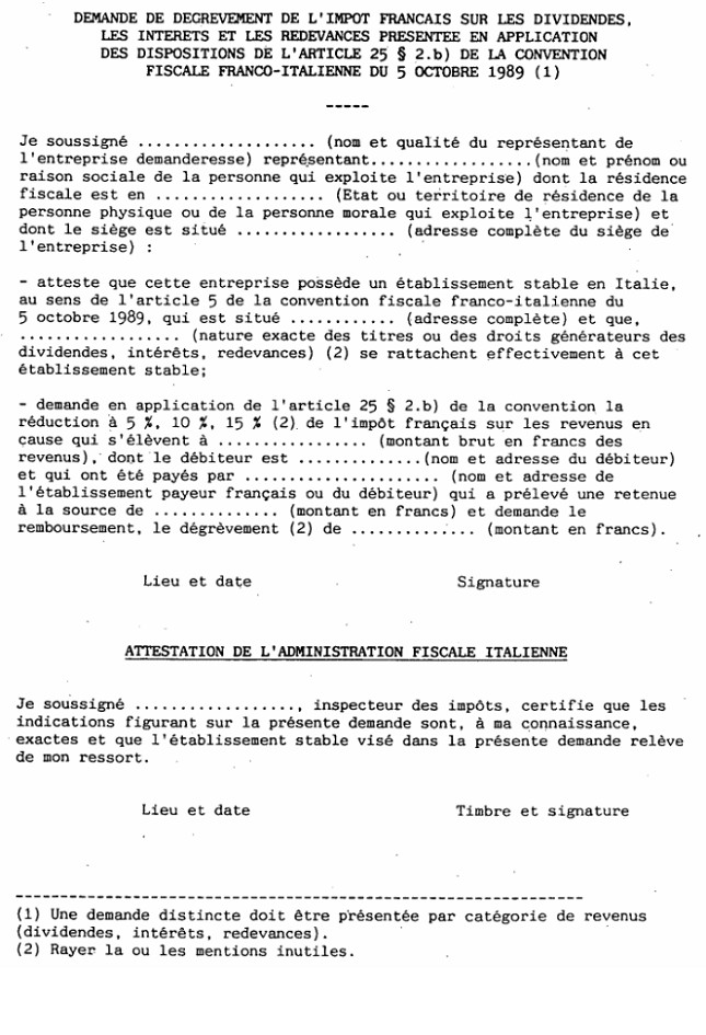 lettre de demande de degrevement d'impots