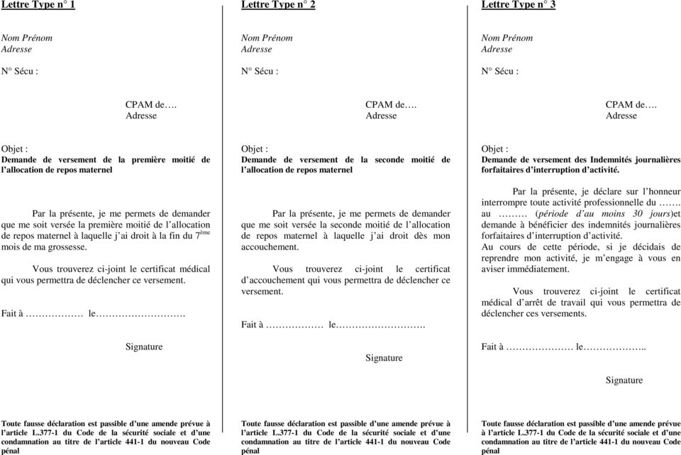 lettre de demande de repos