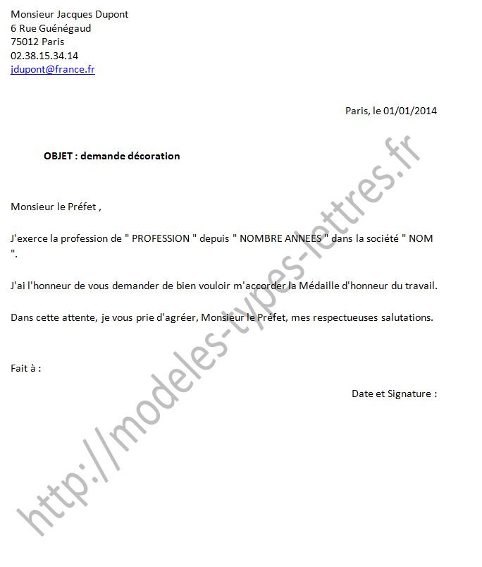 lettre de demande de