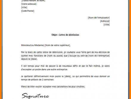 lettre de demission association