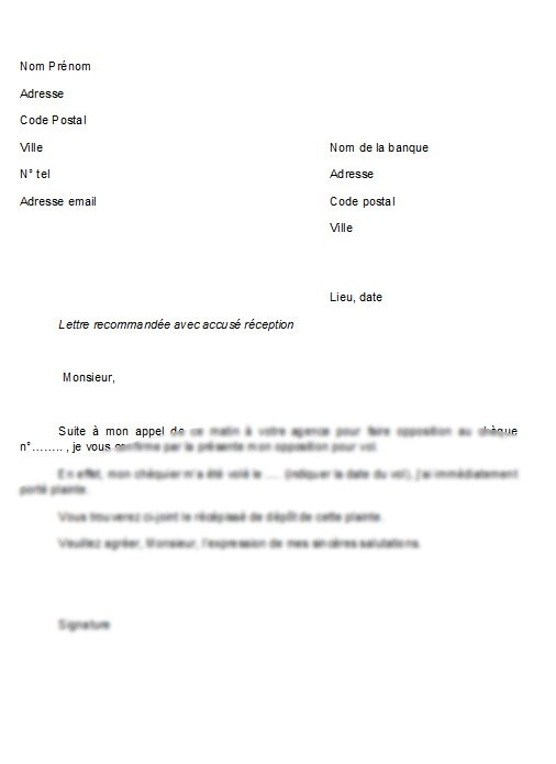 lettre de desistement pour cheque