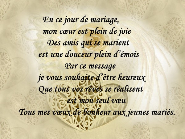 lettre de felicitation pour un mariage