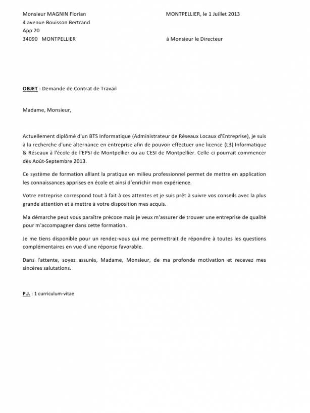 lettre de motivation administrateur systeme