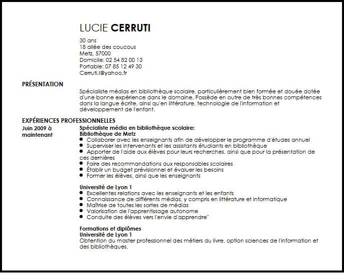 lettre de motivation bibliothecaire sans experience