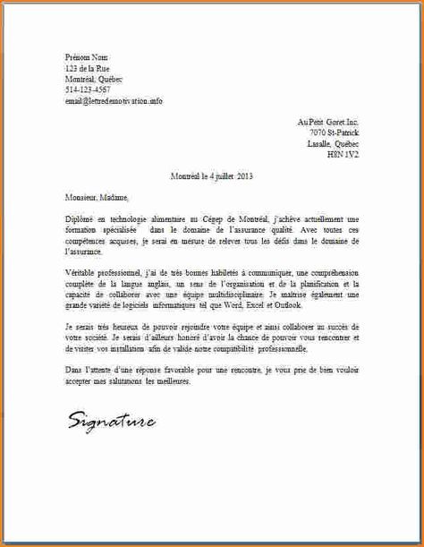 lettre de motivation complete