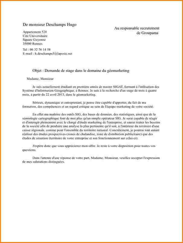 lettre de motivation de master