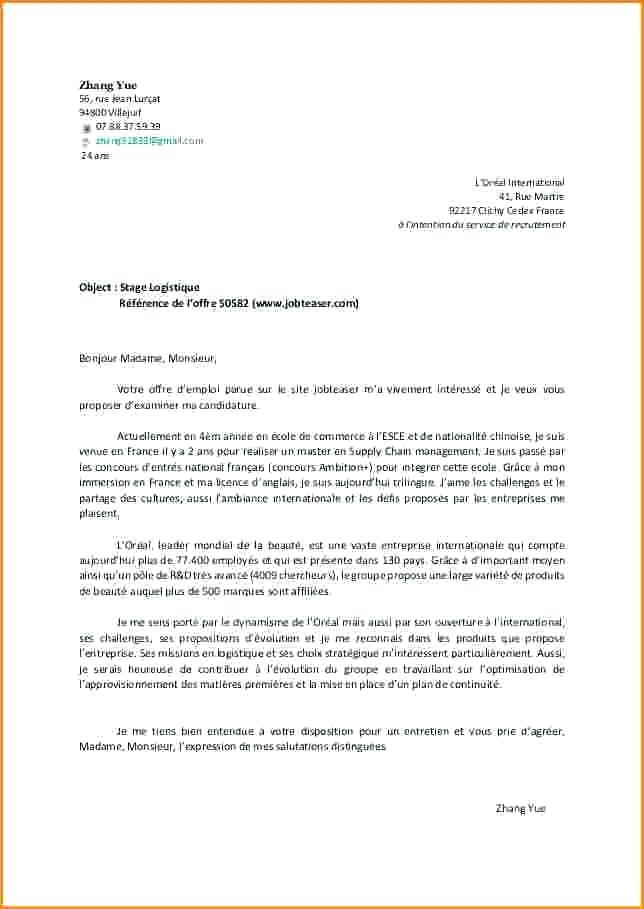 lettre de motivation de master