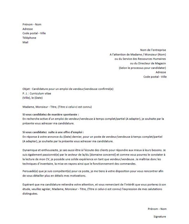 lettre de motivation emploi supermarche