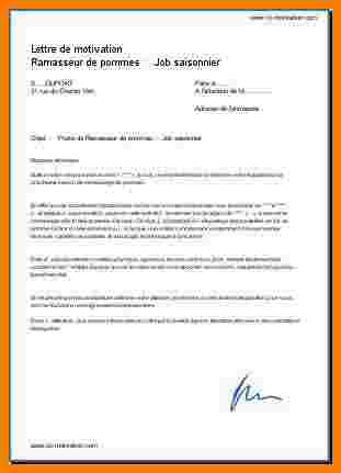 lettre de motivation emploie saisonnier