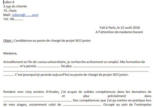 lettre de motivation en word