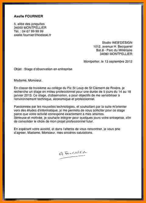 lettre de motivation examplaire