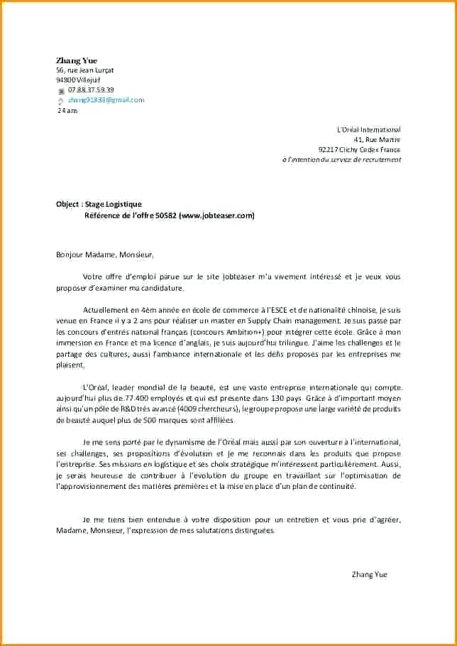 lettre de motivation exemple pdf