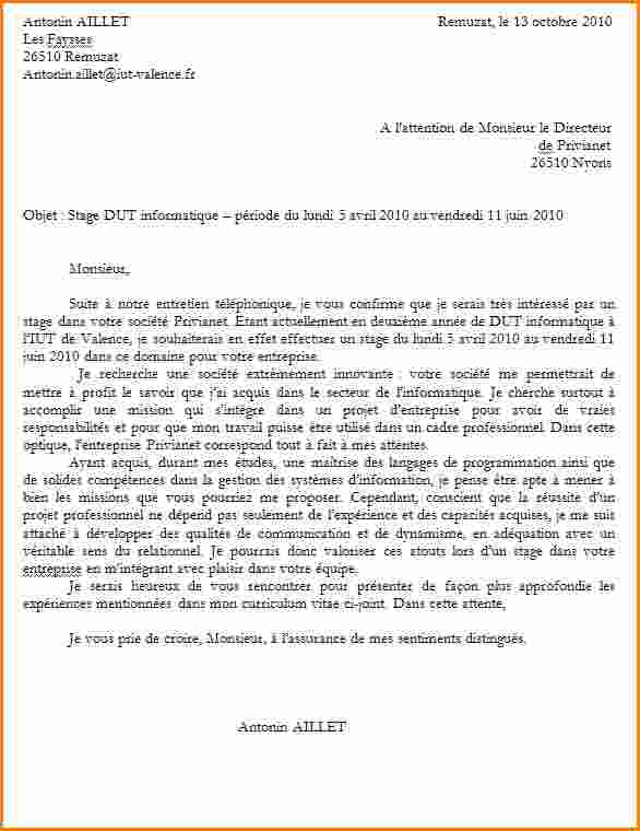 lettre de motivation informaticien exemple